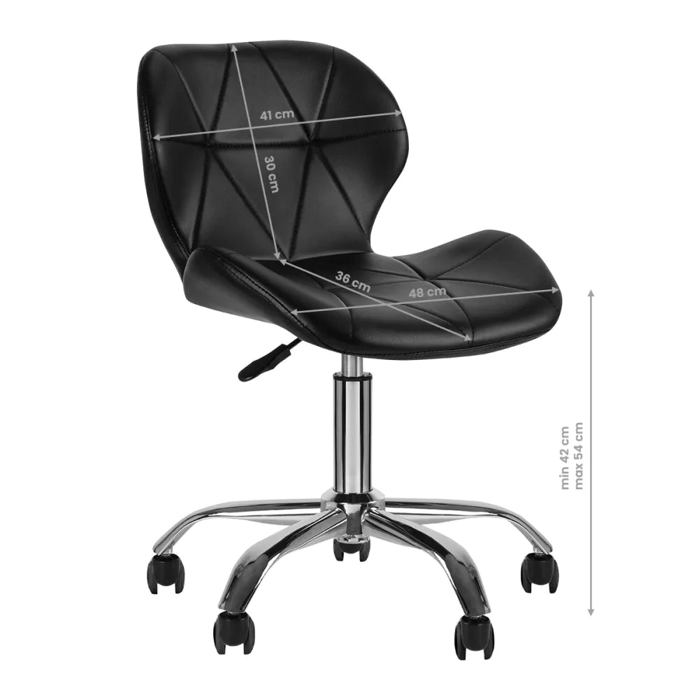 Kosmetisk stol i konstläder chrome bas