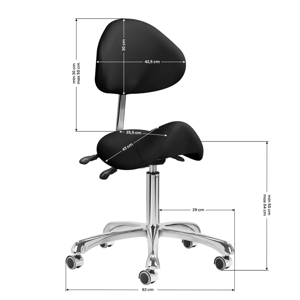 Giovanni 1004 Ergonomisk Sadelstol med Ryggstöd – Silverbas