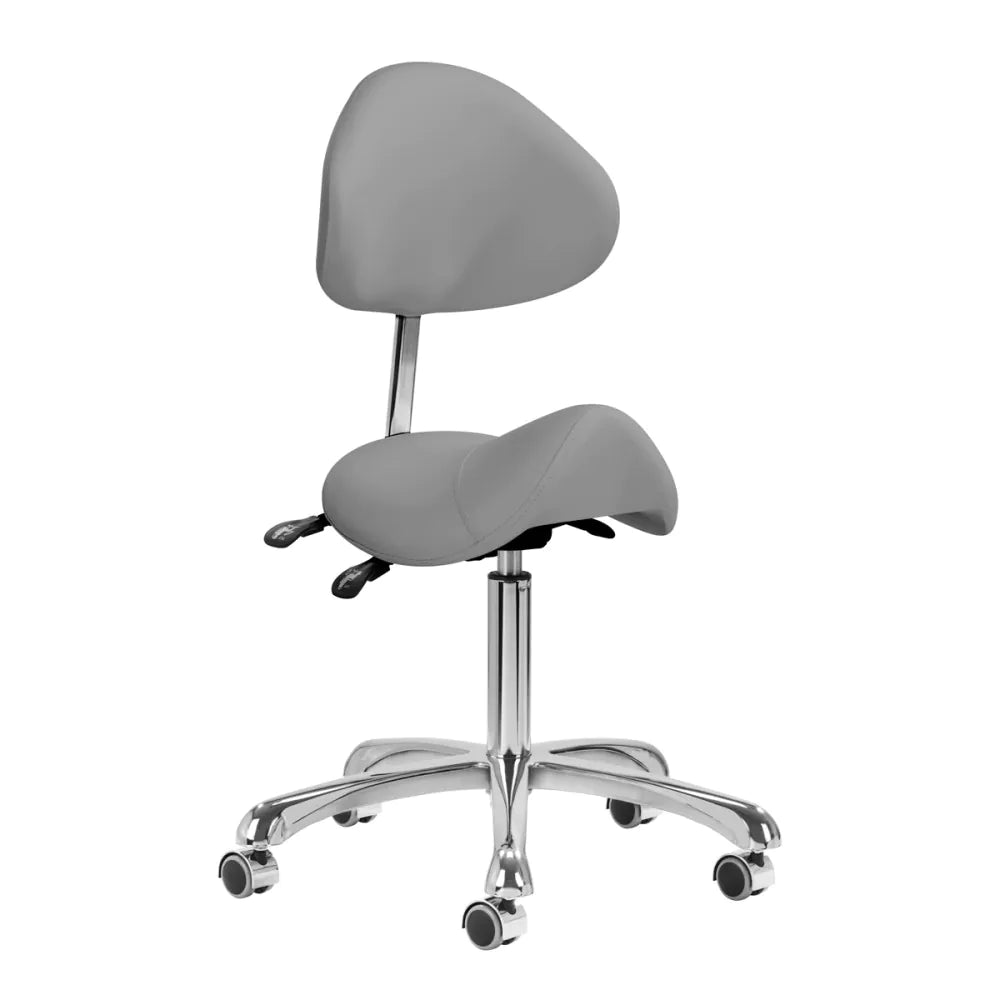 Giovanni 1004 Ergonomisk Sadelstol med Ryggstöd – Silverbas