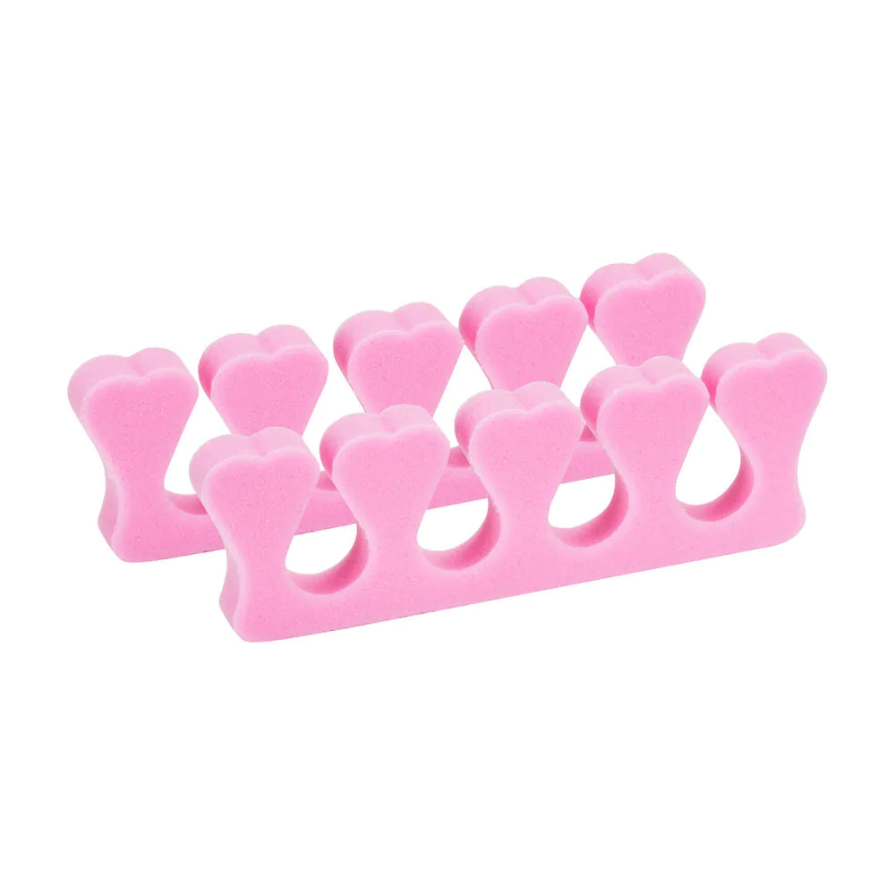 Tåspridare för Pedikyr 100-pack – Rosa Hjärtformade Skumseparatorer