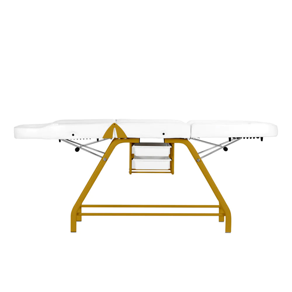 Behandlingsstol med lådor,mässing ben