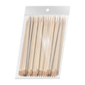 Nagelbandspinnar i Trä 100-pack – 15 cm Manikyr & Pedikyr