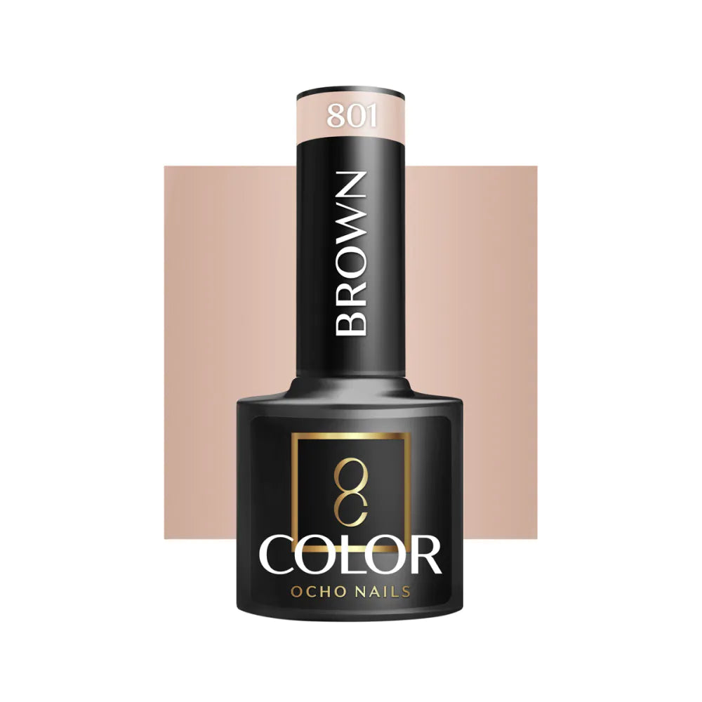OCHO NAILS Gellack Brown 801 5g – Professionellt Gellack