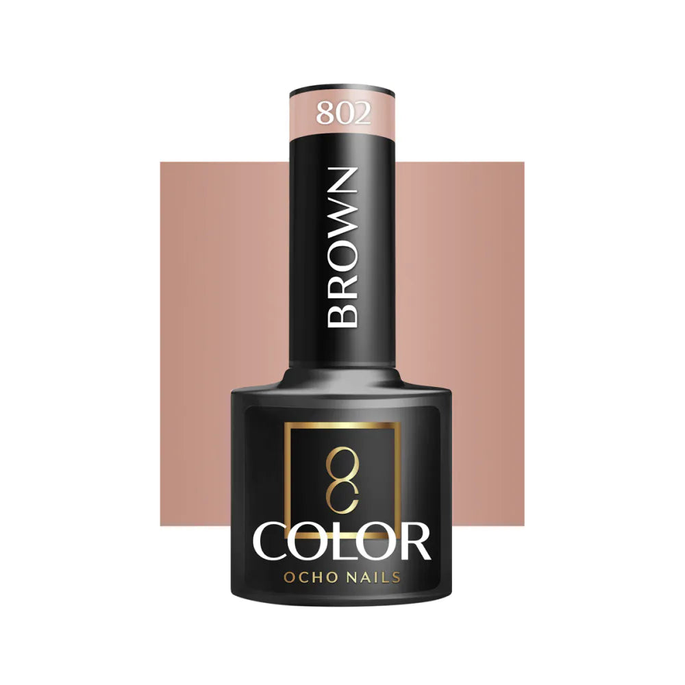 OCHO NAILS Gellack Brown 802 5g – Professionellt Gellack