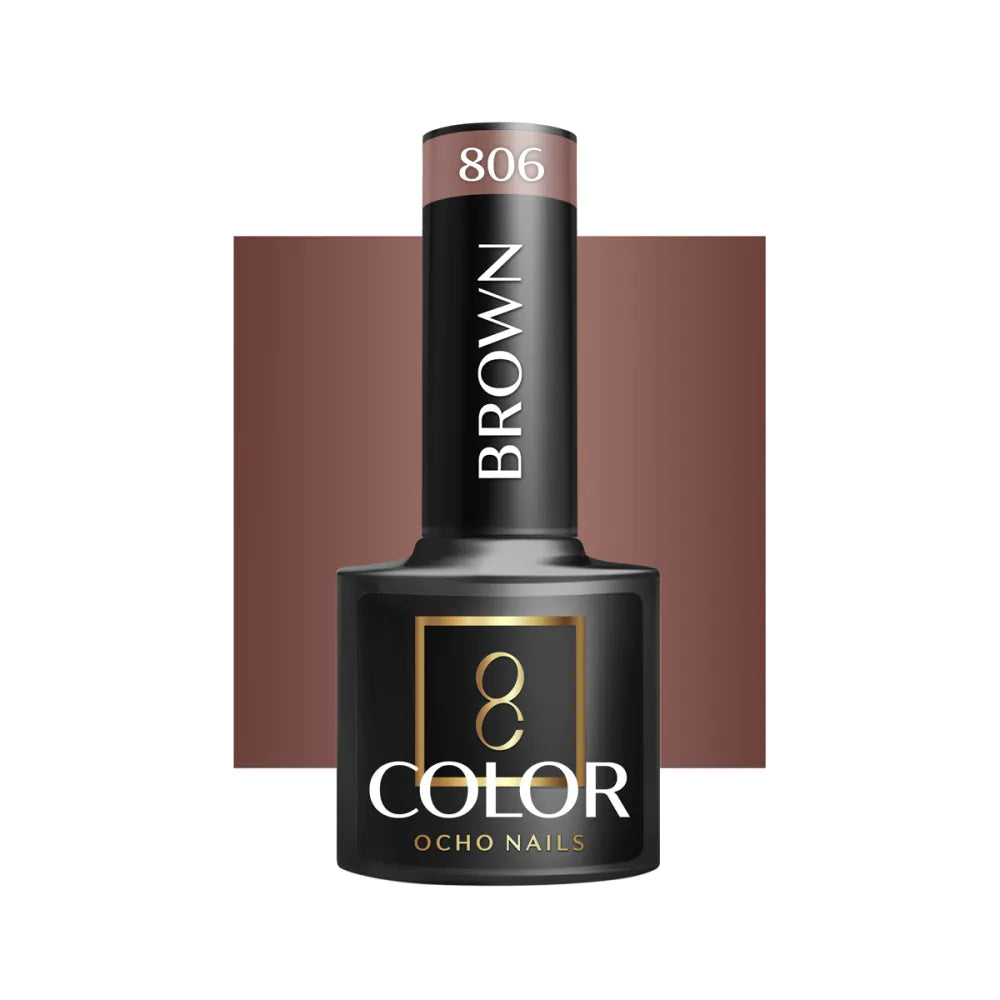 OCHO NAILS Gellack Brown 806 5g – Professionellt Gellack