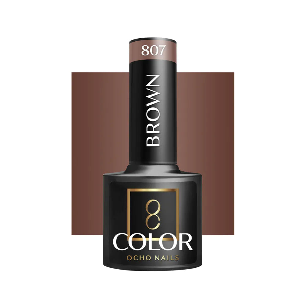OCHO NAILS Gellack Brown 807 5g – Professionellt Gellack