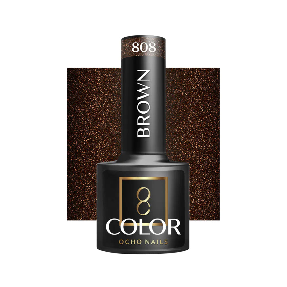 OCHO NAILS Gellack Brown 808 5g – Professionellt Gellack