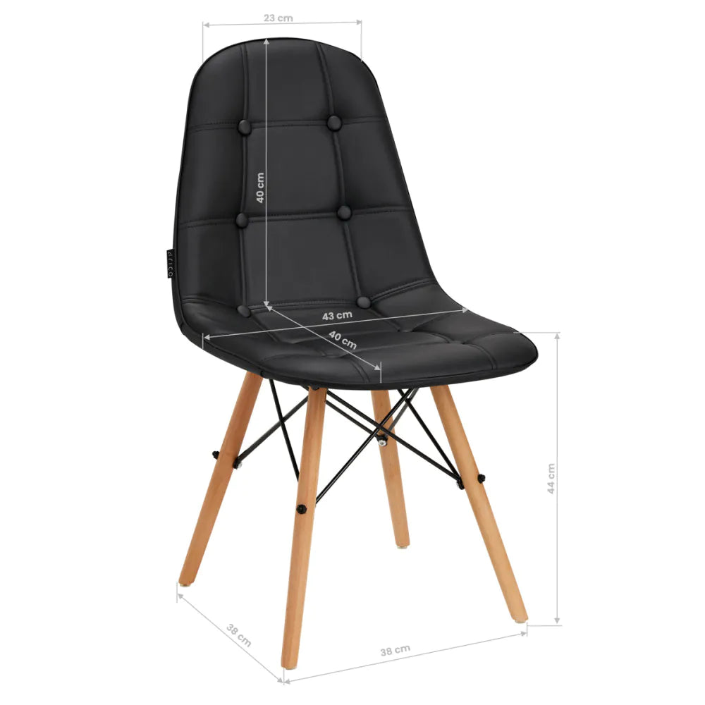 4Rico QS-185 Stol med Träben – Konstläder & Skandinavisk Design