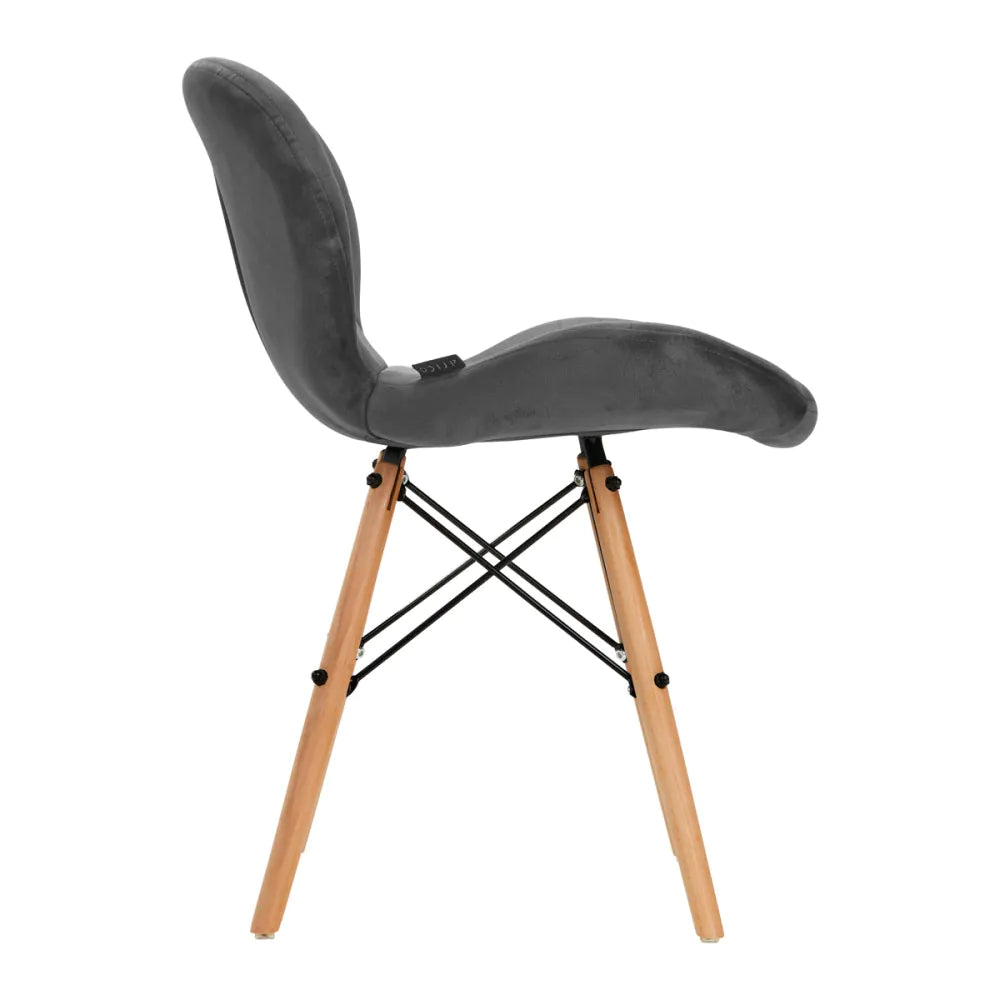 4Rico QS-186 Sammetsstol med Träben – Ergonomisk & Tidlös Design