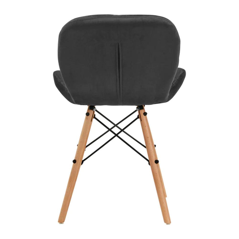 4Rico QS-186 Sammetsstol med Träben – Ergonomisk & Tidlös Design