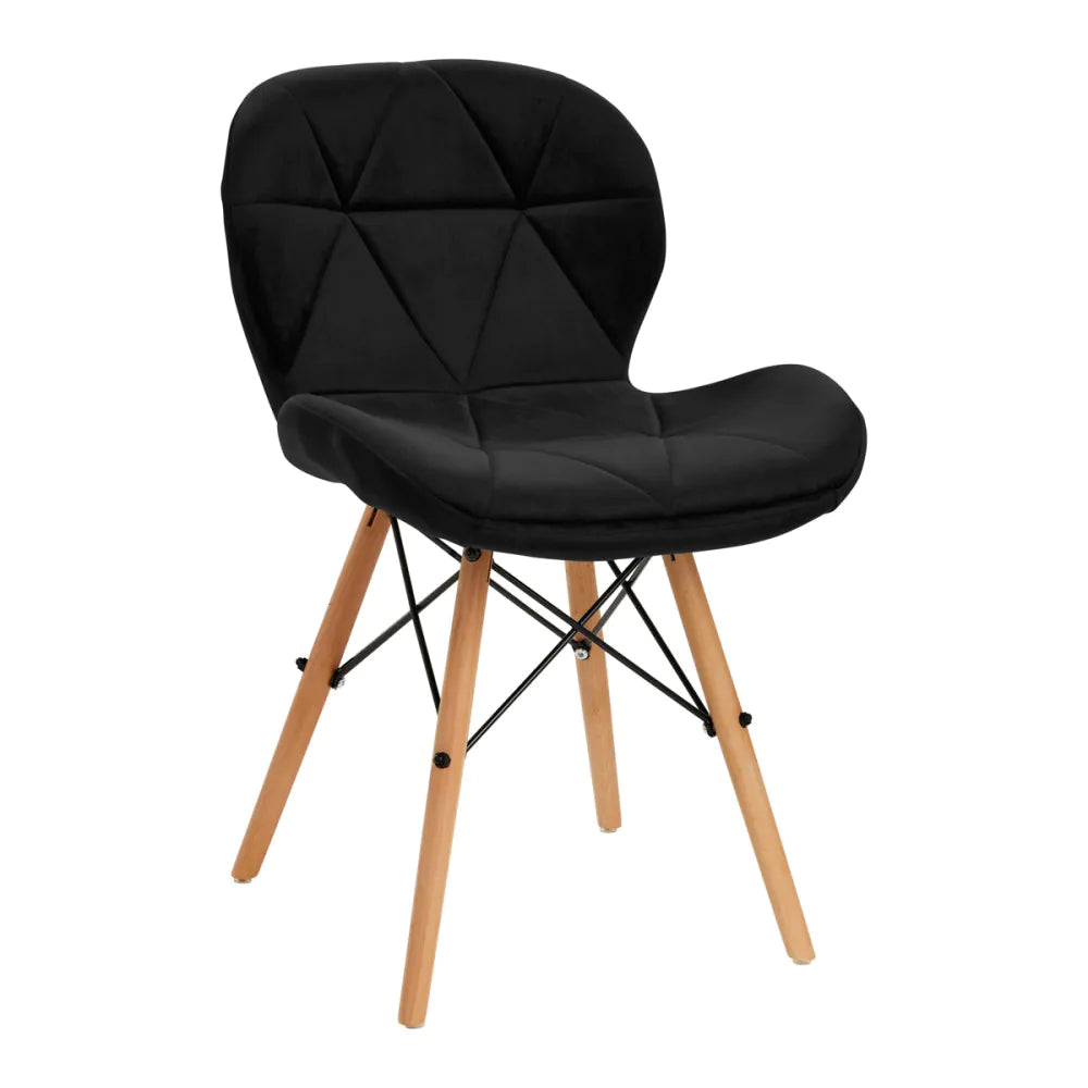 4Rico QS-186 Sammetsstol med Träben – Ergonomisk & Tidlös Design