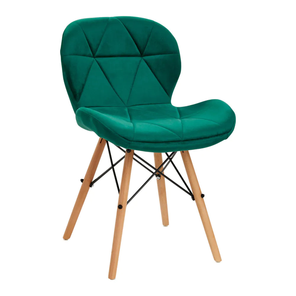 4Rico QS-186 Sammetsstol med Träben – Ergonomisk & Tidlös Design