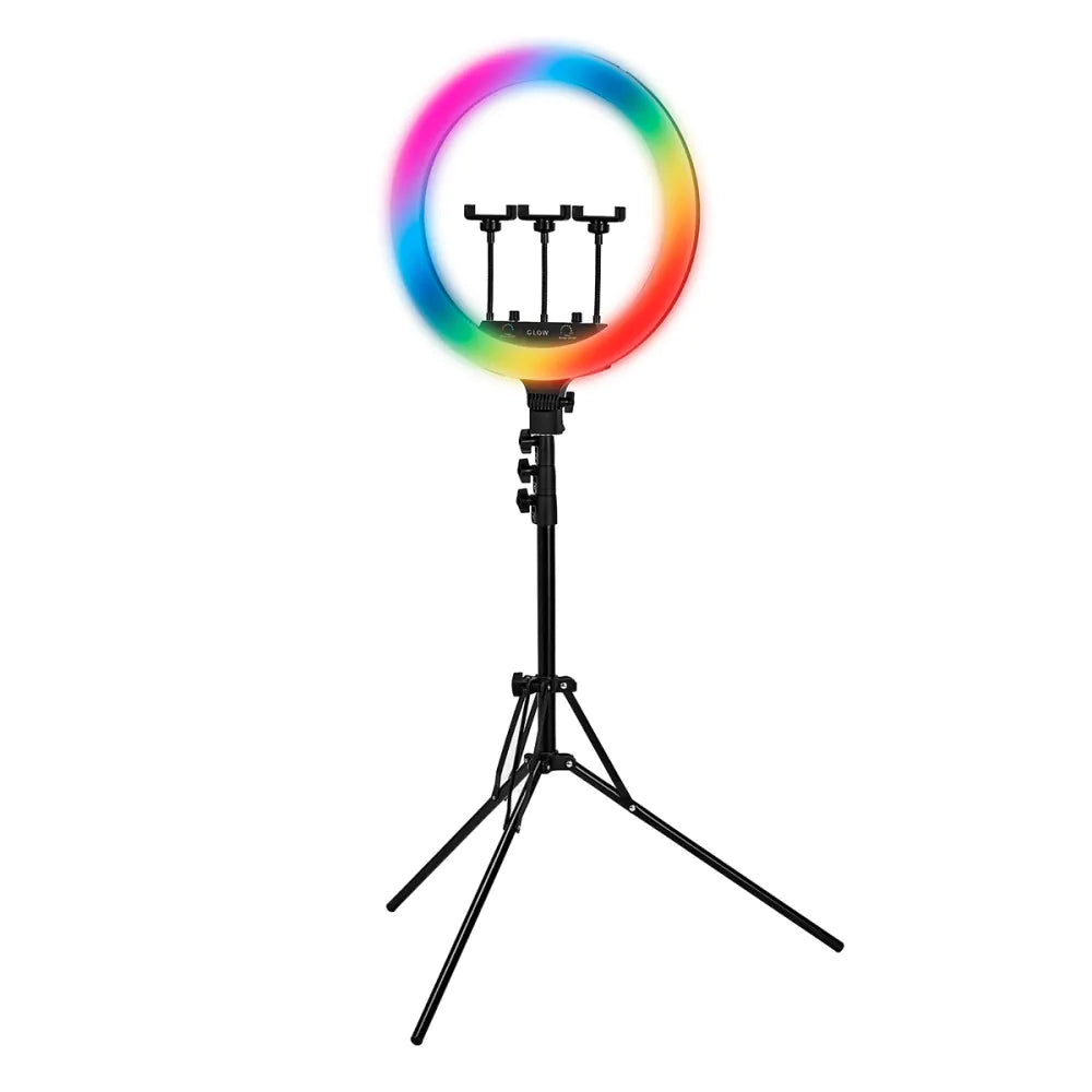 GLOW ringlampa 18" RGB bsc med stativ 45W