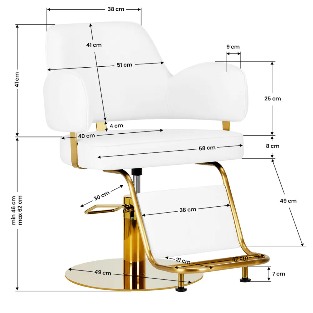 Gabbiano Linz NQ Frisörstol – Hydraulisk Lyft, Konstläder