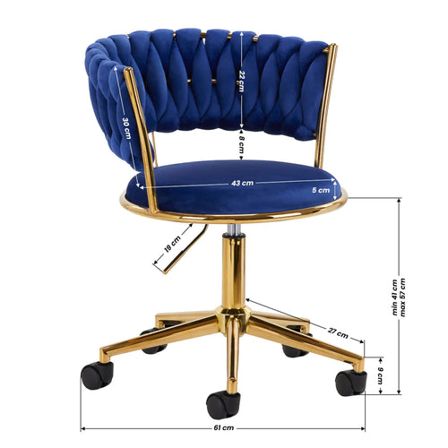 4Rico Snurrstol QS-GW01G – Sammetstol med Gaslyft & Hjul