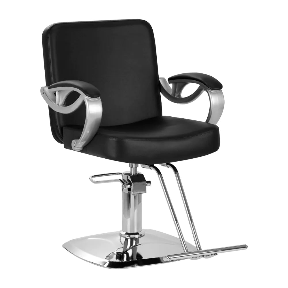 Hair System ZA31 Frisörstol Svart – Hydraulisk Lyft & Fullrotation