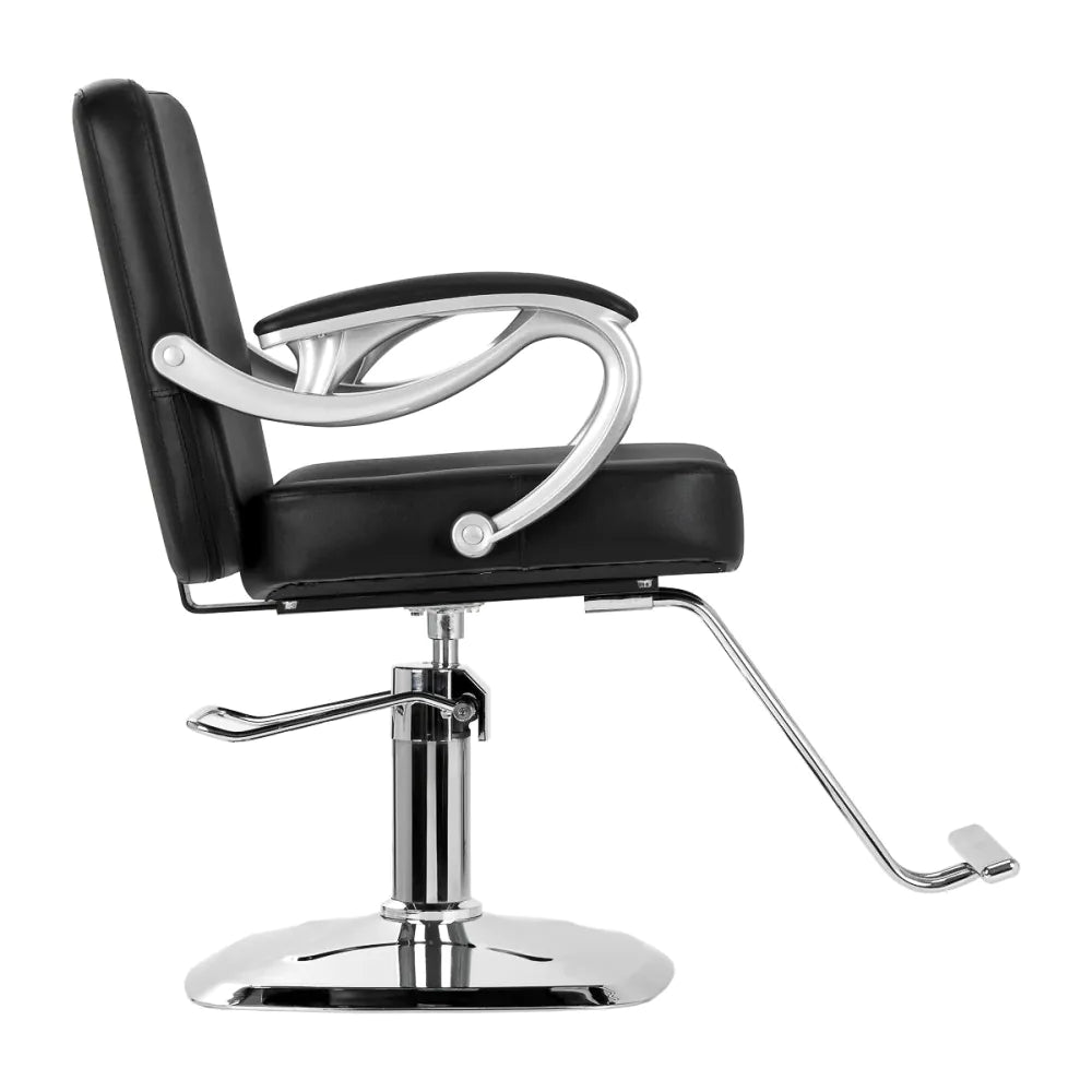 Hair System ZA31 Frisörstol Svart – Hydraulisk Lyft & Fullrotation