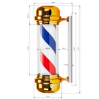 Barberlampa Barbershop BB-02 Guld – Stor Roterande Skyltlampa med Belysning