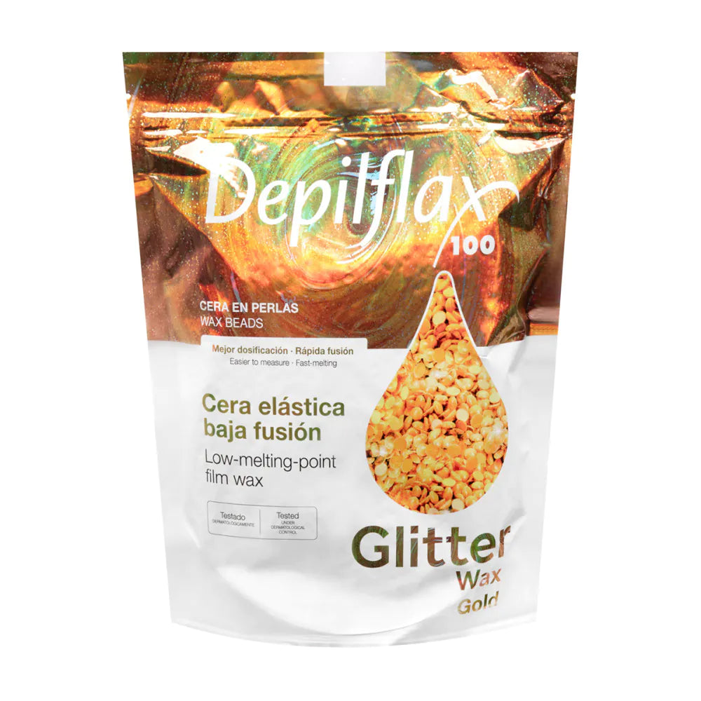 Depilflax 100 flexibelt pärlvax med låg smältpunkt, glitter, 1000 g