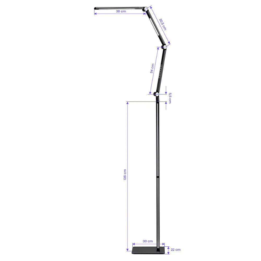 LED behandlingslampa 22W svart