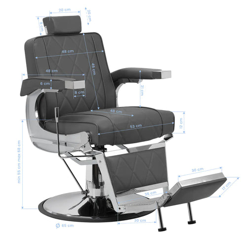 Barberstol Hair System BM88066 – Hydraulisk lyft & justerbart rygg- och fotstöd