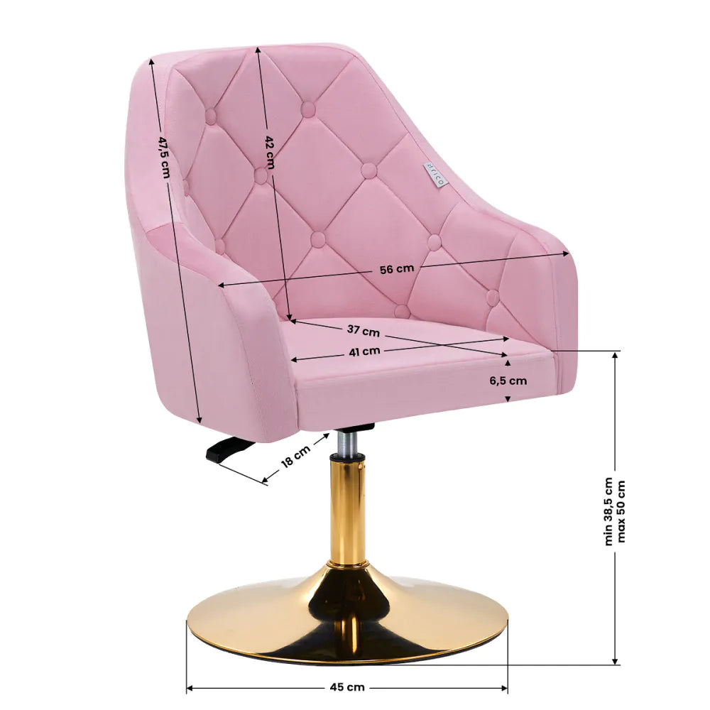 4Rico snurrstol sammet rosa