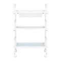 Basic 121 Cosmetics Table White – Salon Trolley with Glass Shelves