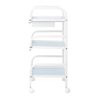 Basic 121 Cosmetics Table White – Salon Trolley with Glass Shelves
