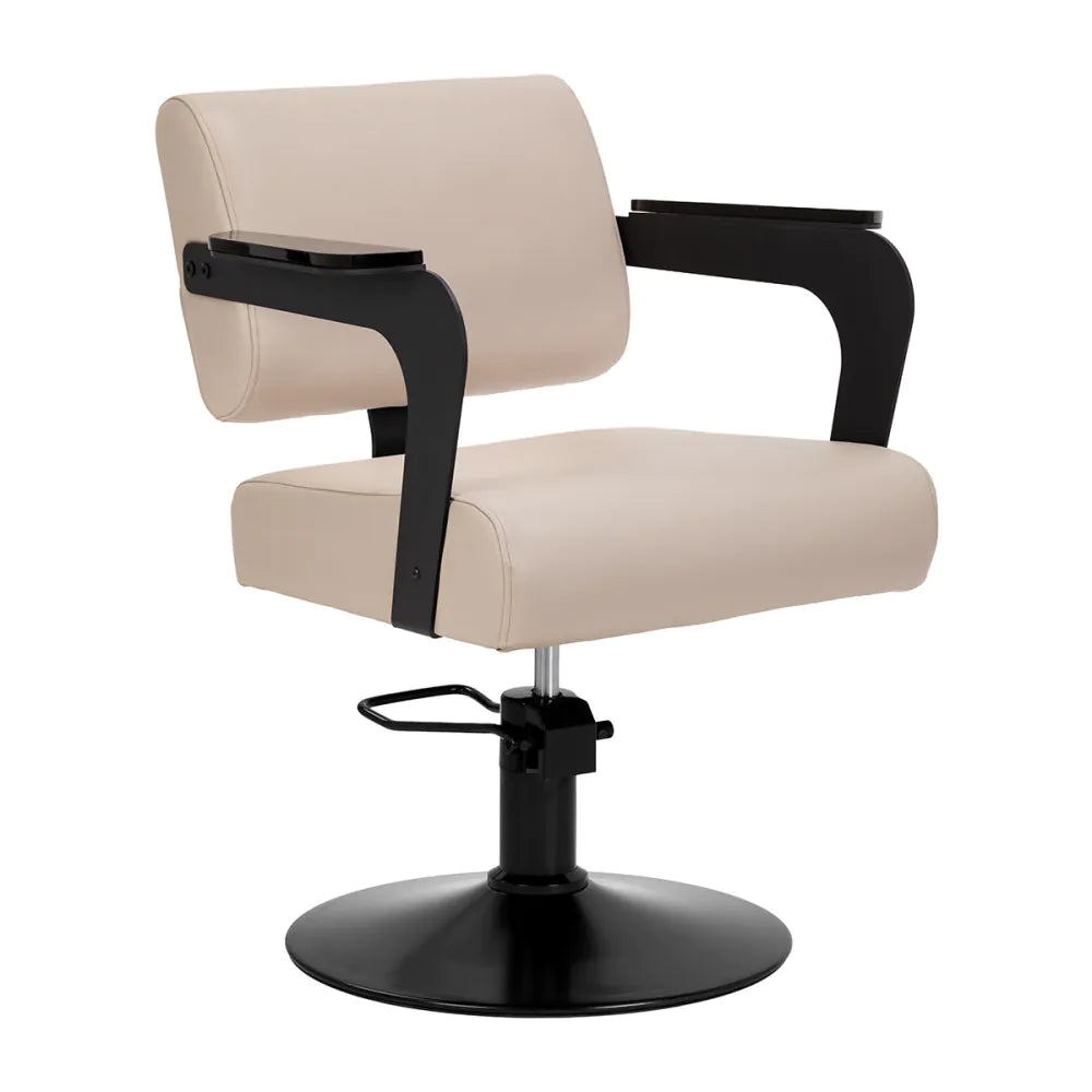 Hair System Jet Latte Beige Frisörstol – Hydraulisk & Elegant