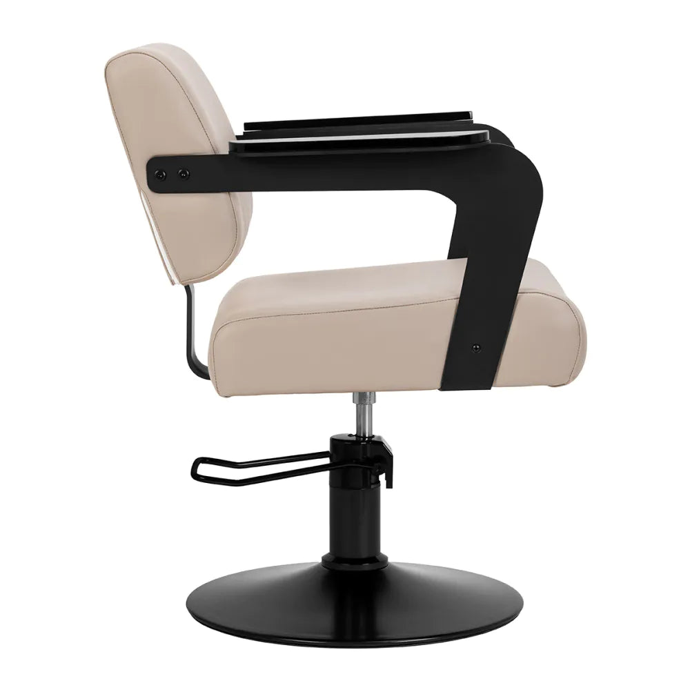 Hair System Jet Latte Beige Frisörstol – Hydraulisk & Elegant