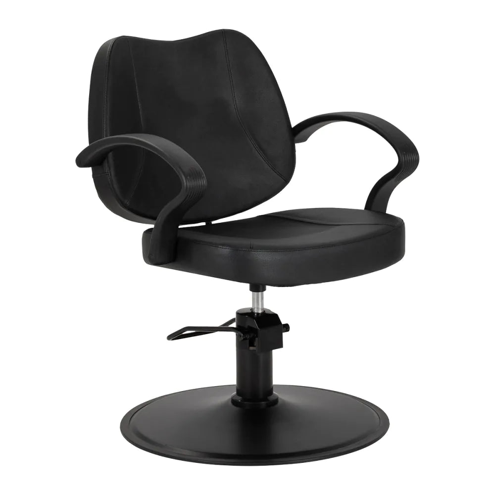 Hair System Borneo Svart Frisörstol – Hydraulisk & Minimalistisk