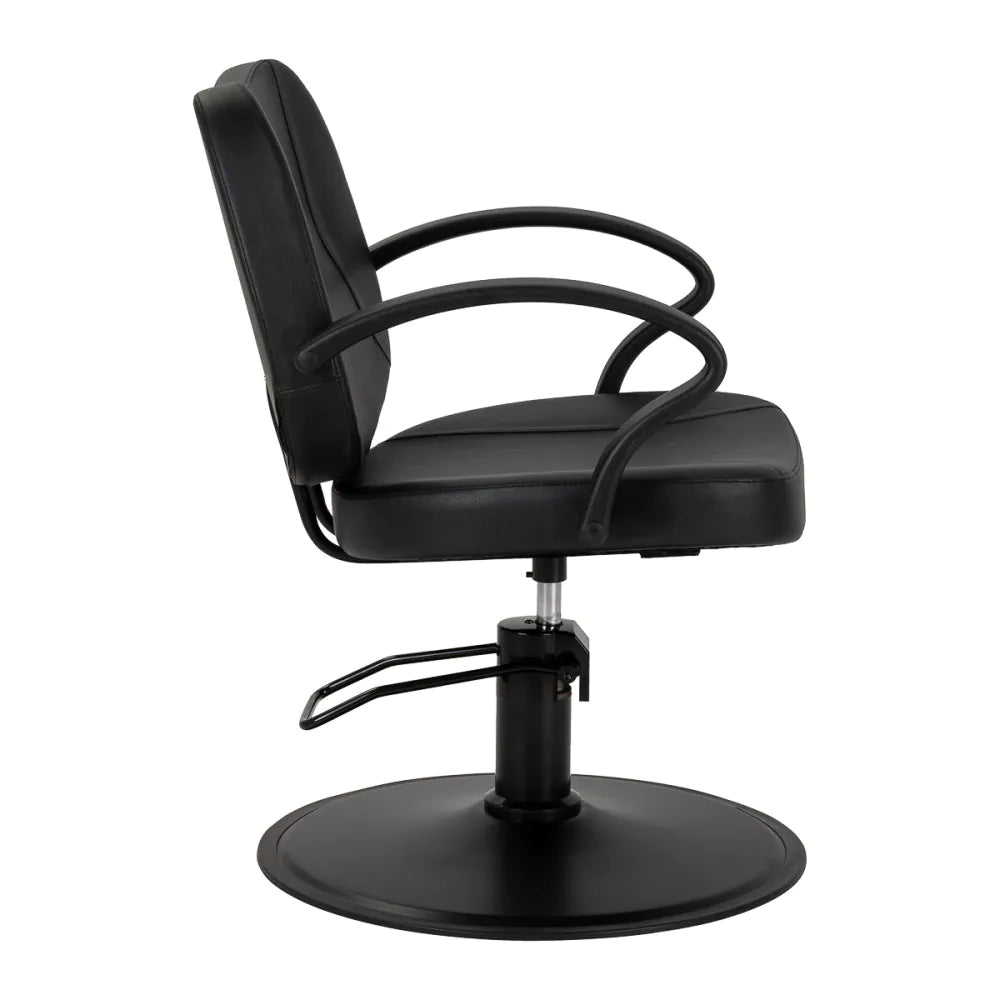 Hair System Borneo Svart Frisörstol – Hydraulisk & Minimalistisk