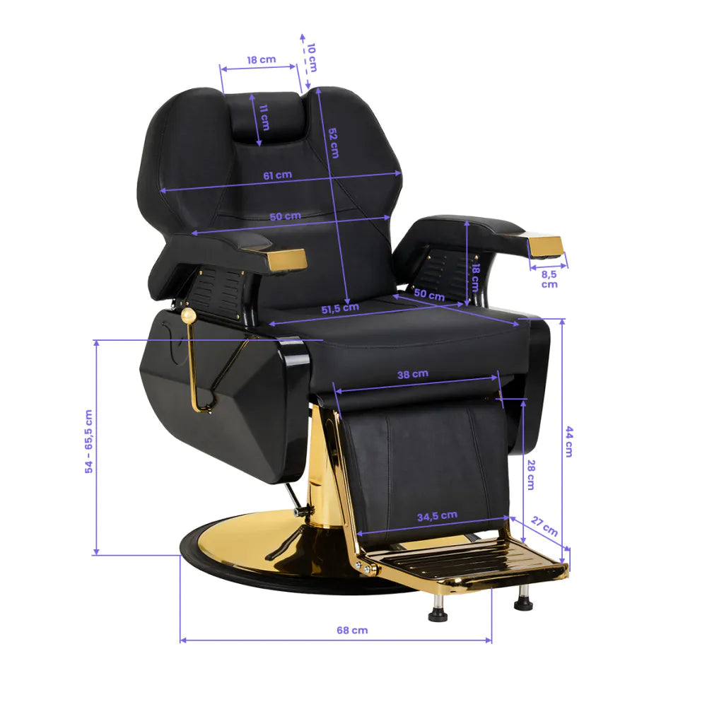 Hair System New York Svart Barberstol – Hydraulisk & Justerbar