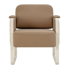 Fåtölj Omega Grandeur – Beige Konstläder & Art Deco-design