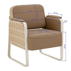 Fåtölj Omega Grandeur – Beige Konstläder & Art Deco-design