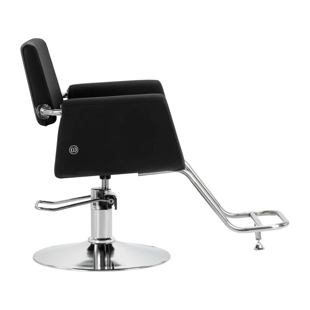 Omega Lyra Svart Frisörstol – Hydraulisk & Ergonomisk