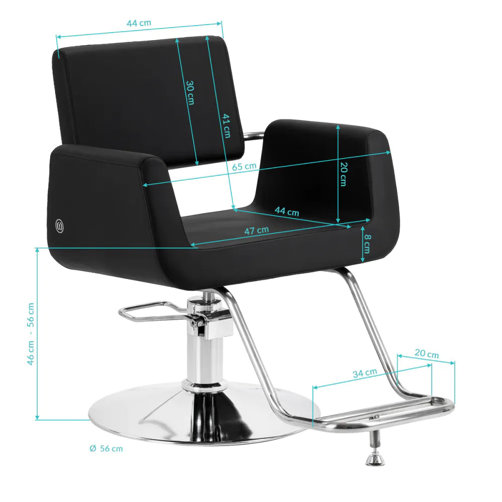 Omega Lyra Svart Frisörstol – Hydraulisk & Ergonomisk