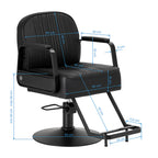 Frisörstol Omega Luna – Hydraulisk med Industriell Design