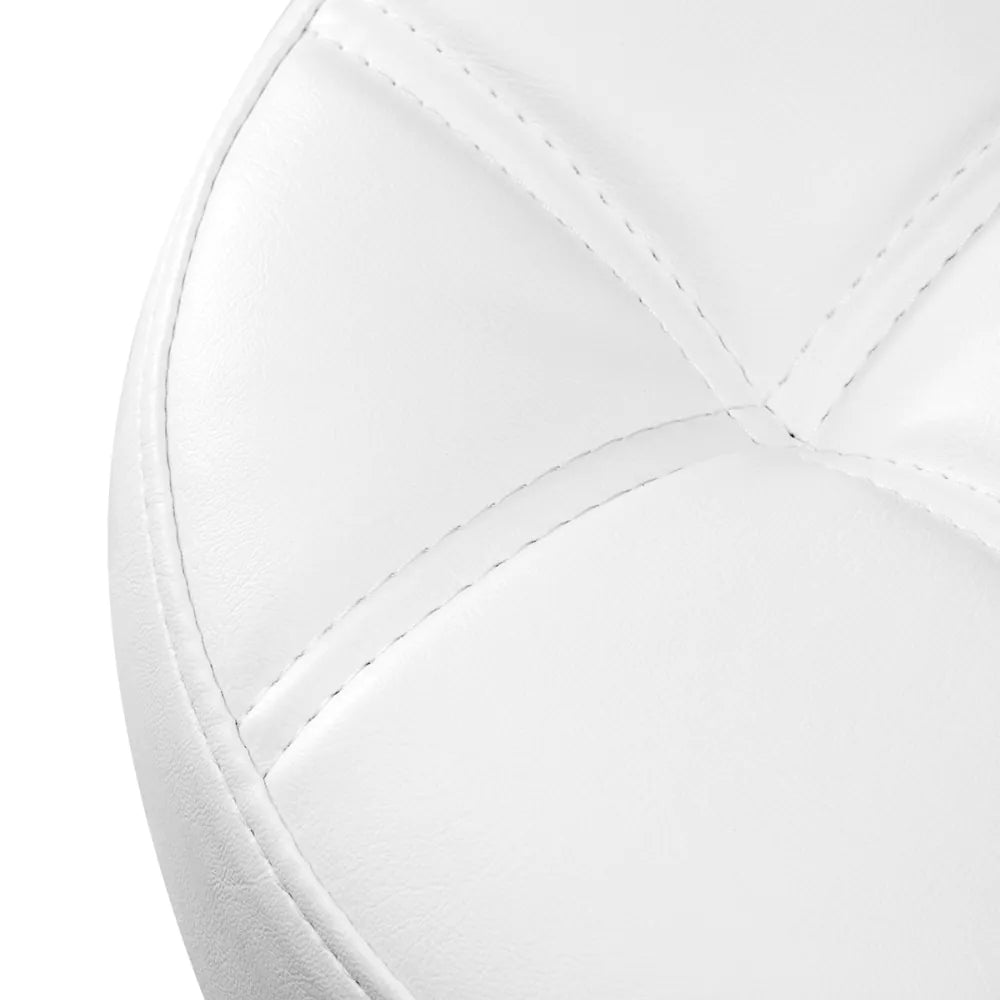 Gabbiano White & Gold Hairdresser Stool - Professional Salon Stool with Gas Lift