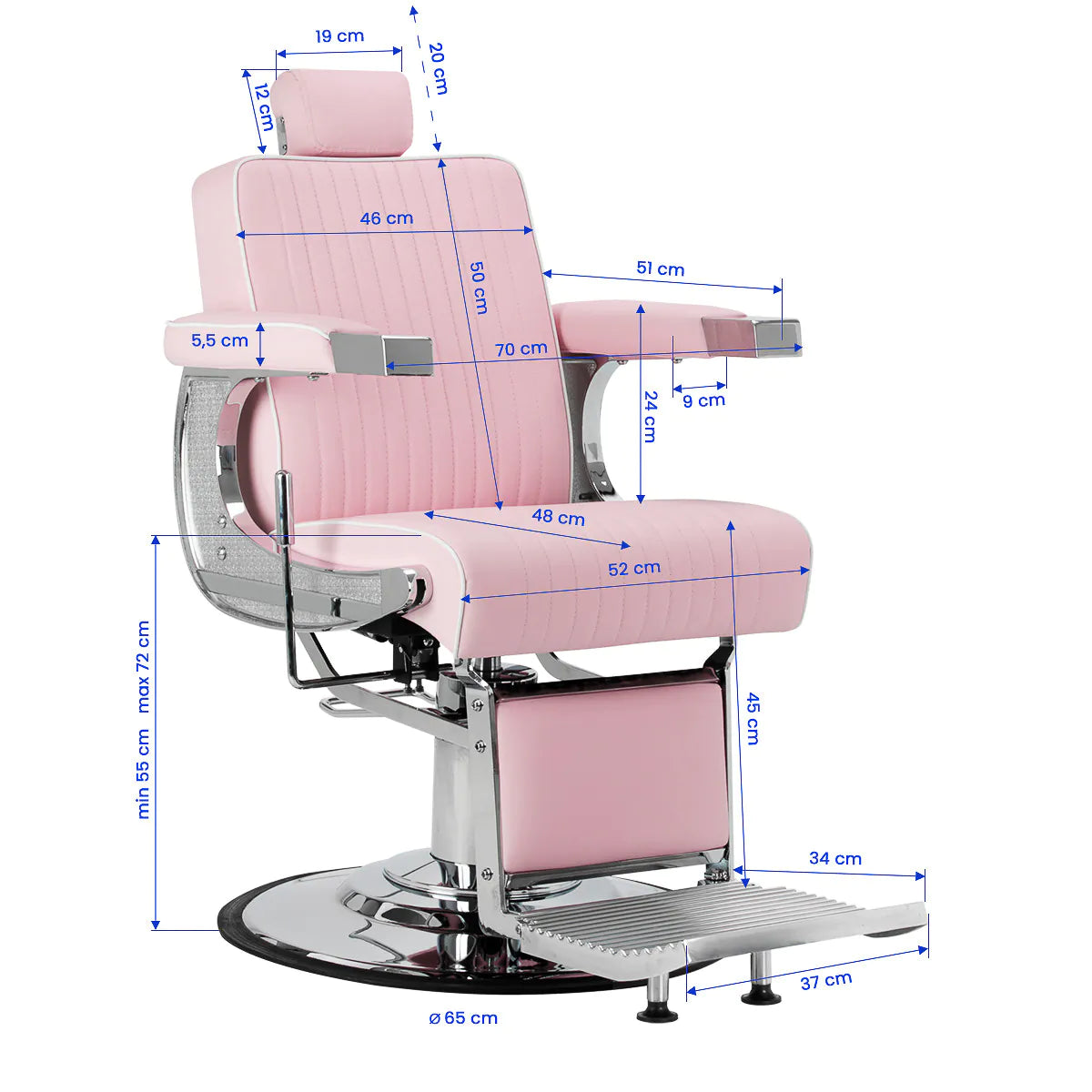 Barberstol Gabbiano Visionerio – Hydraulisk Frisörstol