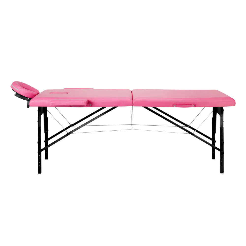 BALANCE Hopfällbar Massagebänk i Trä – Rosa , 2 Segment