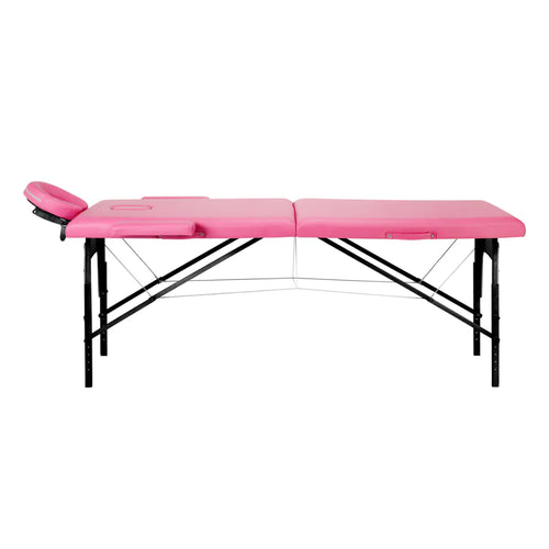 BALANCE Hopfällbar Massagebänk i Trä – Rosa , 2 Segment