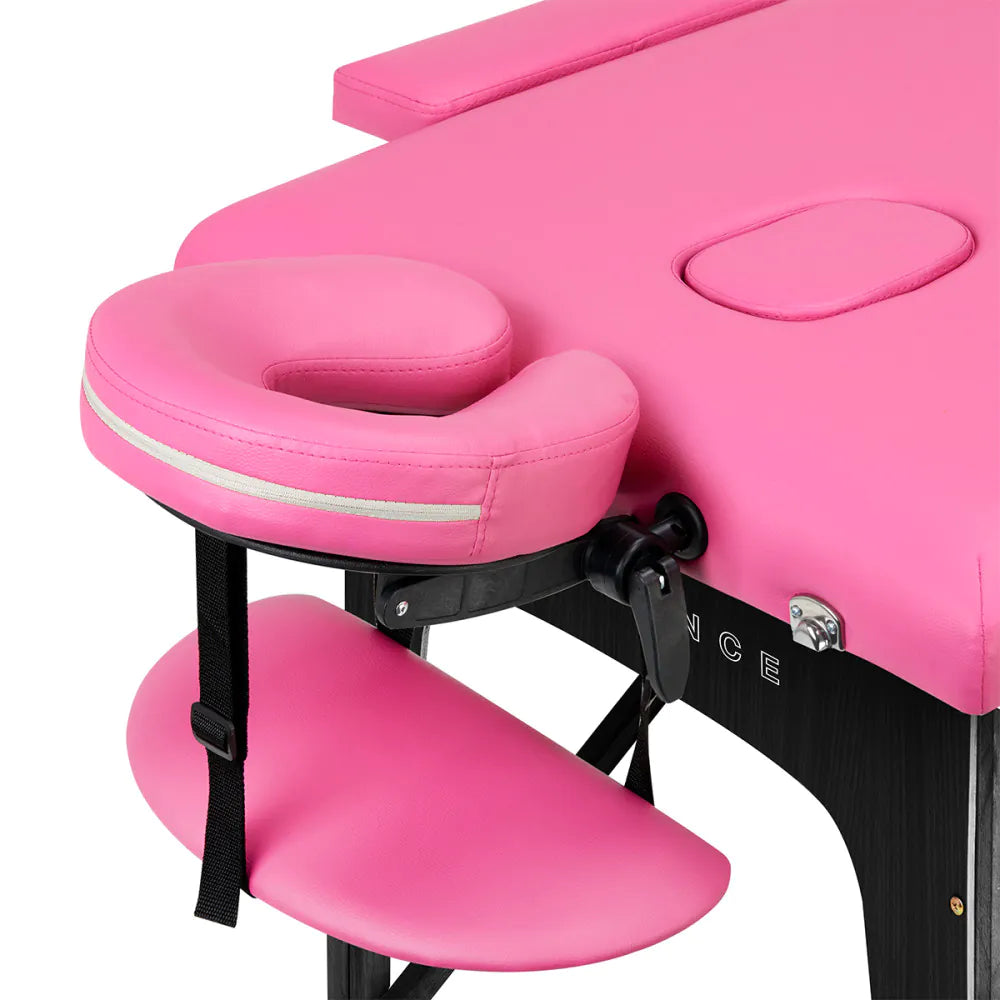 BALANCE Hopfällbar Massagebänk i Trä – Rosa , 2 Segment