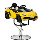 Gabbiano Lamborghini Barnfrisörstol – Gul Sportbil med Ljud, Ljus & Bluetooth