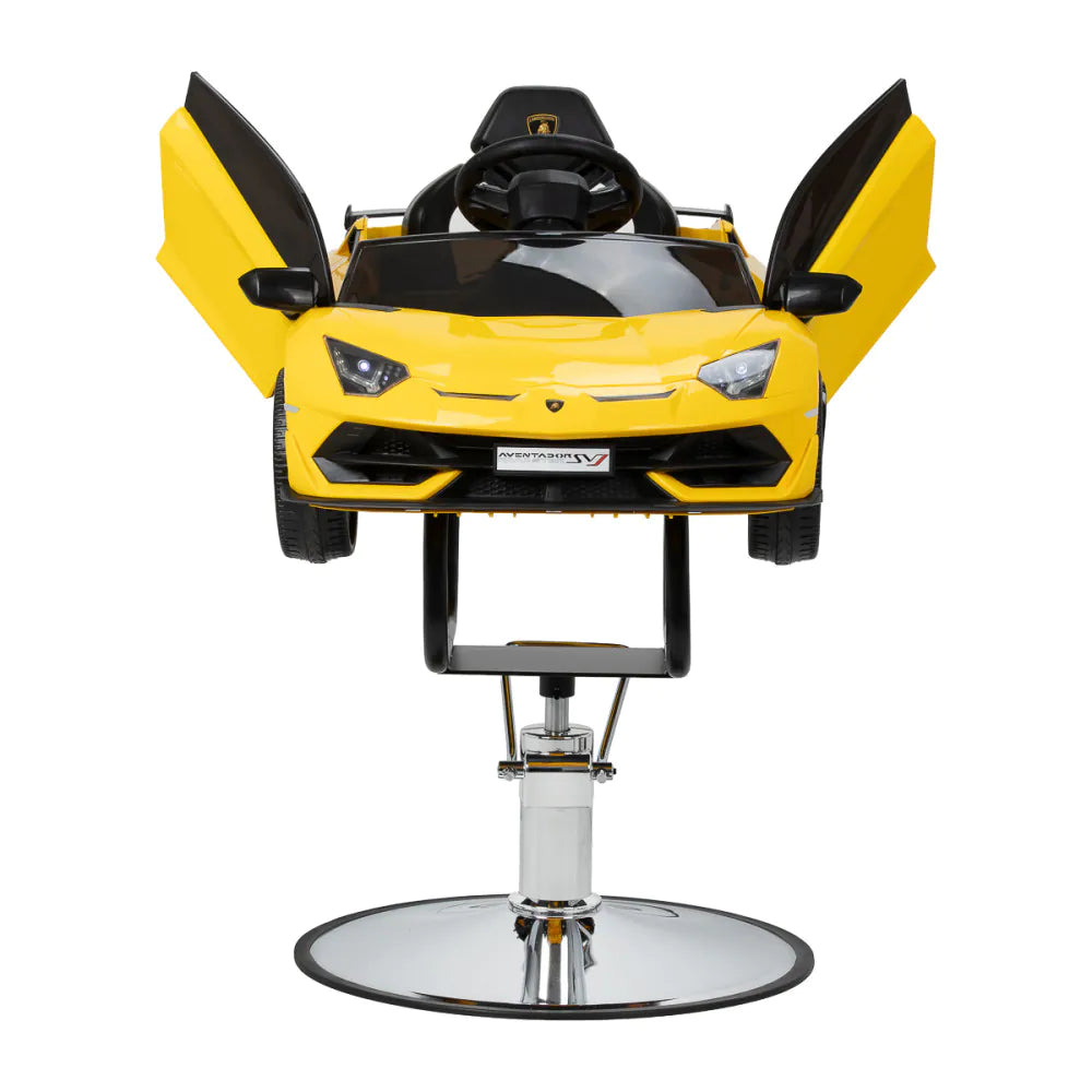 Gabbiano Lamborghini Barnfrisörstol – Gul Sportbil med Ljud, Ljus & Bluetooth