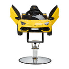 Gabbiano Lamborghini Barnfrisörstol – Gul Sportbil med Ljud, Ljus & Bluetooth