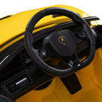 Gabbiano Lamborghini Barnfrisörstol – Gul Sportbil med Ljud, Ljus & Bluetooth