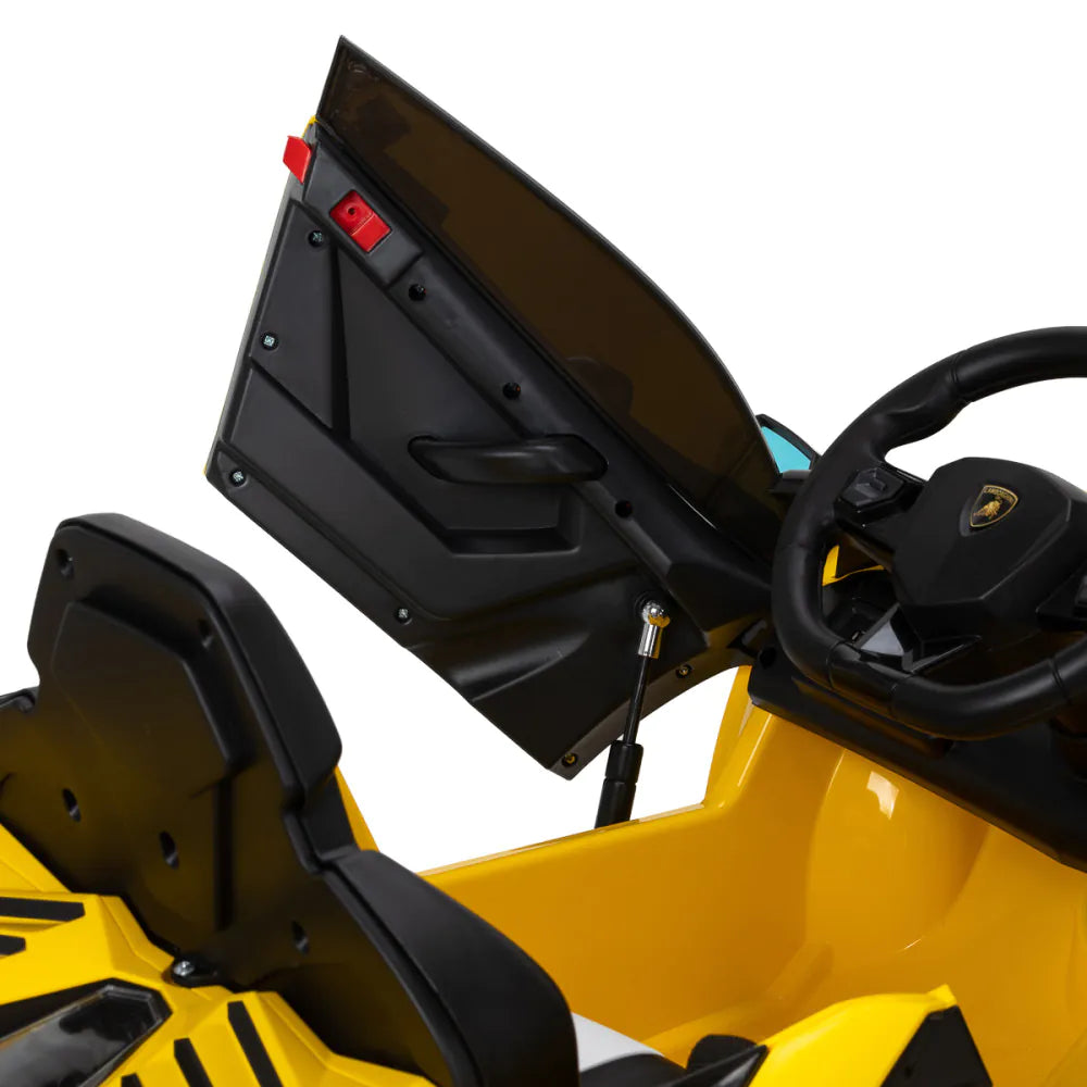 Gabbiano Lamborghini Barnfrisörstol – Gul Sportbil med Ljud, Ljus & Bluetooth