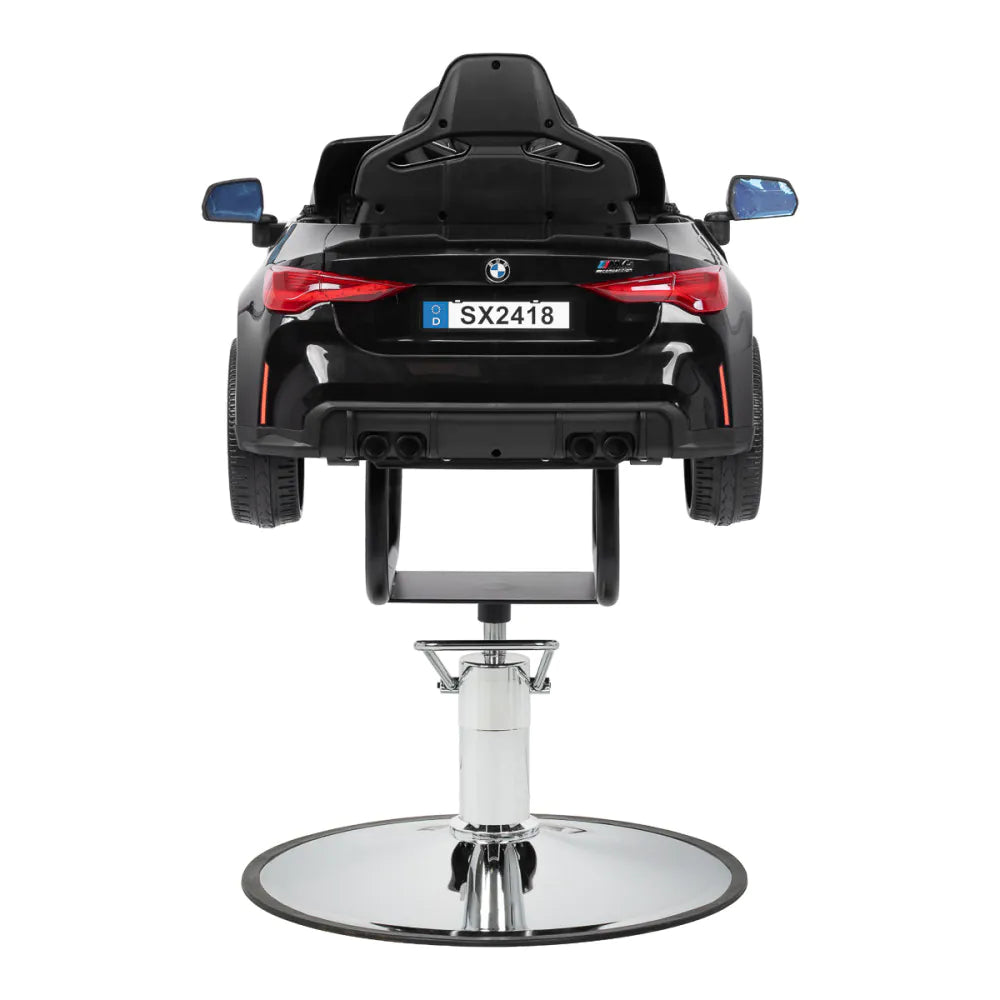 Gabbiano BMW Barnfrisörstol – Svart Bil med Ljud, Ljus & Bluetooth