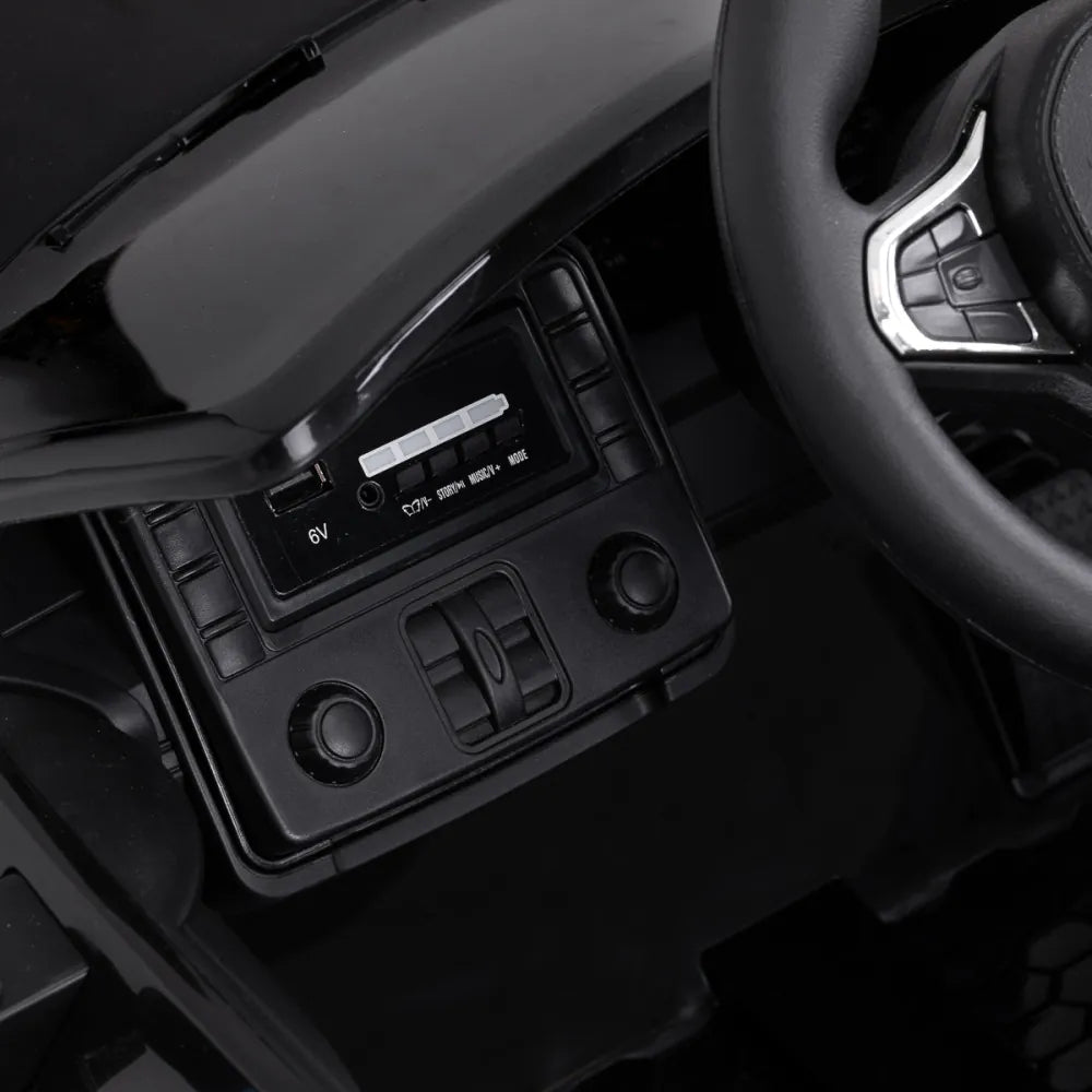 Gabbiano BMW Barnfrisörstol – Svart Bil med Ljud, Ljus & Bluetooth